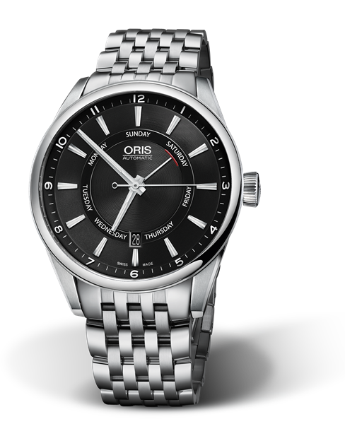 Artix Pointer Day, Date, 42mm, Black, Stainless steel Strap, Stainless steel crown, Multi-piece stainless steel case