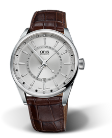 Artix Pointer Moon, Date, 42mm, Grey, Leather Strap, Stainless steel crown, Multi-piece stainless steel case