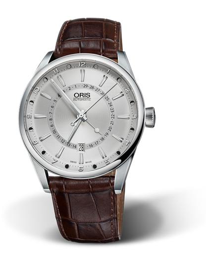 Artix Pointer Moon, Date, 42mm, Grey, Leather Strap, Stainless steel crown, Multi-piece stainless steel case