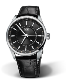 Artix Pointer Moon, Date, 42mm, Black, Leather Strap, Stainless steel crown, Multi-piece stainless steel case