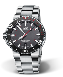 Aquis Red Limited Edition, 43.00 mm, Grey, Stainless steel Strap, Stainless steel screw-in security crown, Multi-piece stainless steel case, ceramic minutes scale top ring