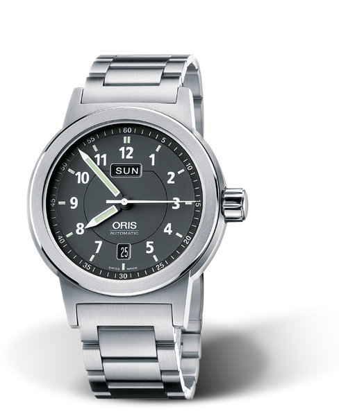 BC3 Day Date, 42mm, Black, Stainless steel Strap, Stainless steel screw-in security crown, Multi-piece stainless steel case