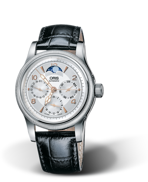 Big Crown Complication 2004, 38mm, Grey, Leather Strap, Stainless steel crown, Multi-piece stainless steel case