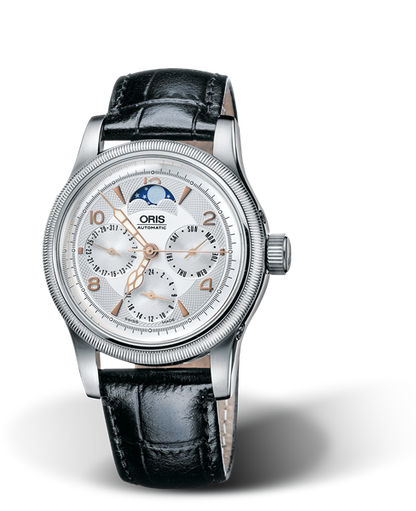 Big Crown Complication 2004, 38mm, Grey, Leather Strap, Stainless steel crown, Multi-piece stainless steel case
