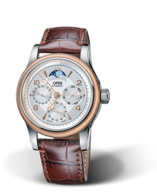 Big Crown Complication 2004, 38mm, Grey, Leather Strap, Stainless steel crown, Multi-piece stainless steel case, rose gold plated top ring