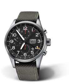 Big Crown ProPilot Chronograph GMT, 44mm, Black, Textile Strap, Stainless steel screw-in security crown and pushers, Multi-piece stainless steel case