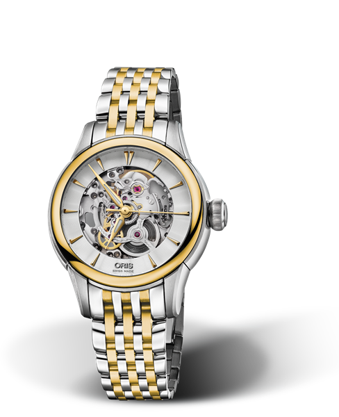Artelier Skeleton, 31mm, Grey, Stainless steel Strap, Stainless steel crown, Multi-piece stainless steel case, yellow gold PVD plated top ring