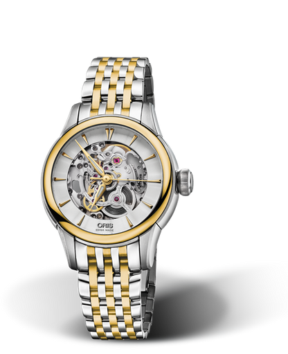 Artelier Skeleton, 31mm, Grey, Stainless steel Strap, Stainless steel crown, Multi-piece stainless steel case, yellow gold PVD plated top ring