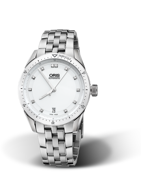 Artix GT Date, Diamonds, 37mm, White, Stainless steel Strap, Stainless steel screw-in security crown, Multi-piece stainless steel case, ceramic minutes scale top ring