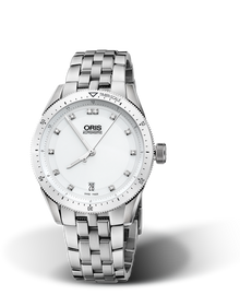 Artix GT Date, Diamonds, 37mm, White, Stainless steel Strap, Stainless steel screw-in security crown, Multi-piece stainless steel case, ceramic minutes scale top ring