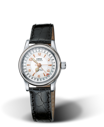 Big Crown Original Pointer Date, 28.50mm, Grey, Leather Strap, Stainless steel crown, Multi-piece stainless steel case