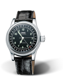 Big Crown Original Pointer Date, 40mm, Black, Leather Strap, Stainless steel crown, Multi-piece stainless steel case