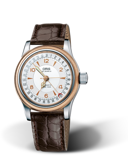 Big Crown Original Pointer Date, 36mm, Grey, Leather Strap, Stainless steel crown, Multi-piece stainless steel case, rose gold plated top ring