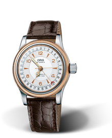 Big Crown Original Pointer Date, 36mm, Grey, Leather Strap, Stainless steel crown, Multi-piece stainless steel case, rose gold plated top ring