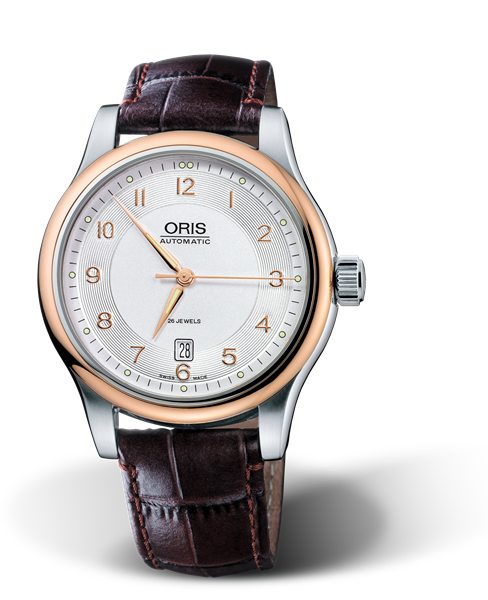 Classic Date 2006, 42mm, Grey, Leather Strap, Stainless steel crown, Multi-piece stainless steel case, rose gold plated top ring