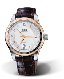 Classic Date 2006, 42mm, Grey, Leather Strap, Stainless steel crown, Multi-piece stainless steel case, rose gold plated top ring
