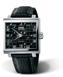 Leonhard Euler Limited Edition, 35.00 x 35mm, Black, Leather Strap, Stainless steel crown, Multi-piece stainless steel case