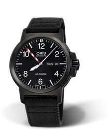 Air Racing Edition III, 42mm, Black, Textile Strap, Stainless steel screw-in security crown, Multi-piece stainless steel case