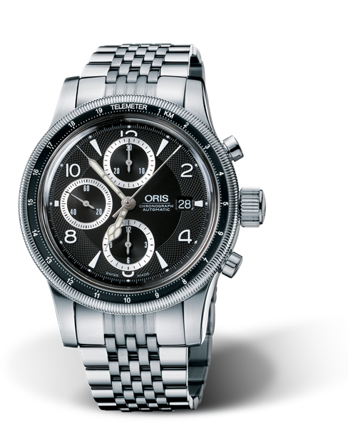 Big Crown Telemeter Chronograph, 43mm, Black, Stainless steel Strap, Stainless steel crown and pushers, Multi-piece stainless steel case, telemeter scale top ring