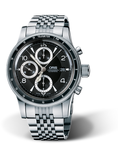 Big Crown Telemeter Chronograph, 43mm, Black, Stainless steel Strap, Stainless steel crown and pushers, Multi-piece stainless steel case, telemeter scale top ring