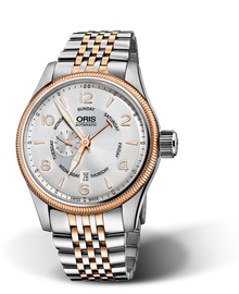 Big Crown Small Second, Pointer Day, 44mm, Grey, Stainless steel Strap, Stainless steel screw-in security crown, Multi-piece stainless steel case, rose gold PVD plated top ring
