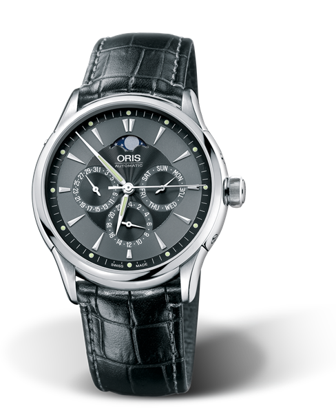 Artelier Complication 2007, 40mm, Black, Leather Strap, Stainless steel crown, Multi-piece stainless steel case