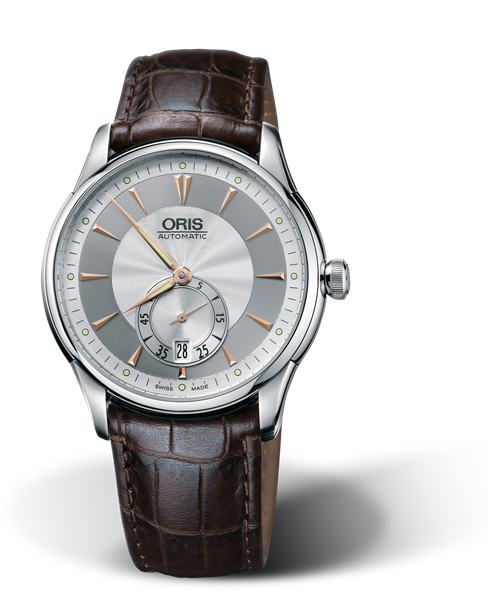 Artelier Small Second, Date, 40mm, Grey, Leather Strap, Stainless steel crown, Multi-piece stainless steel case