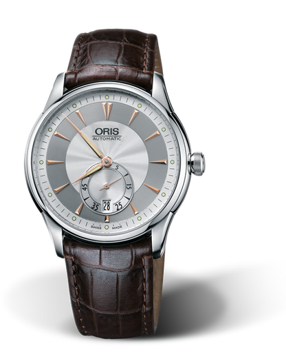 Artelier Small Second, Date, 40mm, Grey, Leather Strap, Stainless steel crown, Multi-piece stainless steel case