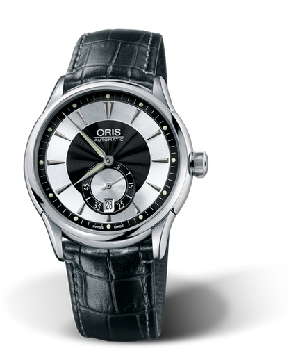 Artelier Small Second, Date, 40mm, Black, Leather Strap, Stainless steel crown, Multi-piece stainless steel case