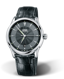 Artelier Date, 40mm, Black, Leather Strap, Stainless steel crown, Multi-piece stainless steel case