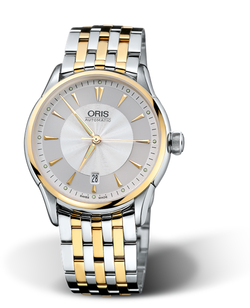 Artelier Date, 40mm, Grey, Stainless steel Strap, Stainless steel crown, Multi-piece stainless steel case, yellow gold PVD plated top ring