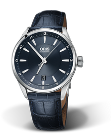 Artix Date, 39mm, Blue, Leather Strap, Stainless steel crown, Multi-piece stainless steel case