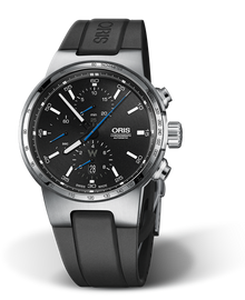 Williams Chronograph, 44mm, Black, Rubber Strap, Stainless steel crown and pushers, Multi-piece stainless steel case, tachymeter scale top ring