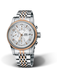 Big Crown Chronograph, 42mm, Grey, Stainless steel Strap, Stainless steel crown and pushers, Multi-piece stainless steel case, rose gold plated top ring
