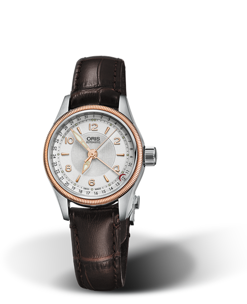 Big Crown Pointer Date, 29mm, Grey, Leather Strap, Stainless steel screw-in security crown, Multi-piece stainless steel case