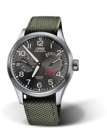 Big Crown ProPilot Calibre 111, 44mm, Grey, Textile Strap, Stainless steel screw-in security crown, Multi-piece stainless steel case