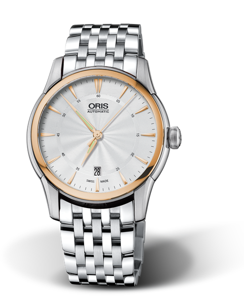 Artelier Date, 40.50mm, Grey, Stainless steel Strap, Stainless steel crown, Multi-piece stainless steel case, 18K rose gold top ring