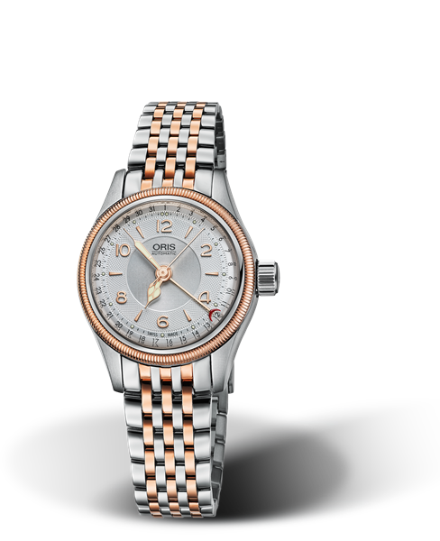 Big Crown Original Pointer Date, 29mm, Grey, Stainless steel Strap, Stainless steel crown, Multi-piece stainless steel case, rose gold PVD plated