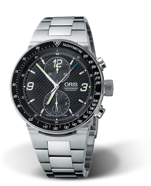 WilliamsF1 Team Chronograph 2004, 45mm, Black, Stainless steel Strap, Stainless steel crown and pushers, Multi-piece stainless steel case, tachymeter scale top ring, flexible lugs