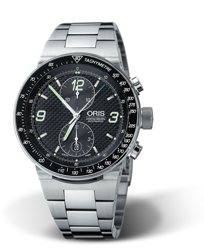 WilliamsF1 Team Chronograph 2004, 45mm, Black, Stainless steel Strap, Stainless steel crown and pushers, Multi-piece stainless steel case, tachymeter scale top ring, flexible lugs