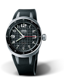 TT3 Day Date, 41mm, Black, Rubber Strap, Stainless steel crown, Multi-piece titanium case, minutes scale top ring