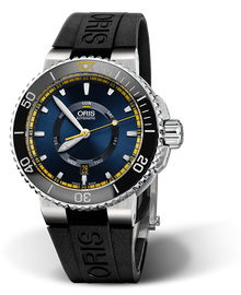 Great Barrier Reef Limited Edition II, 46.00 mm, Blue, Rubber Strap, Stainless steel screw-in security crown, Multi-piece stainless steel case, ceramic minutes scale top ring