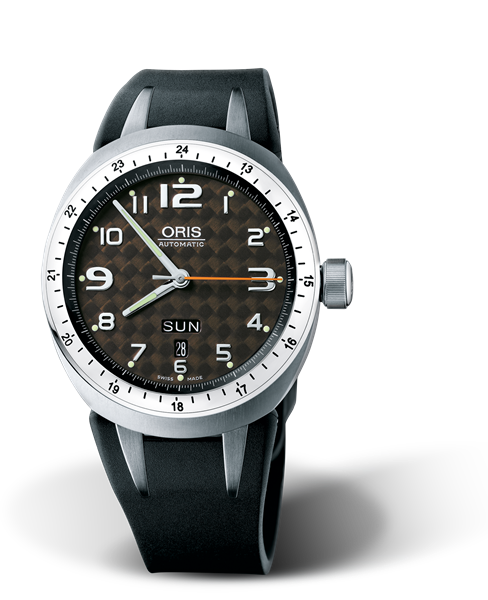 TT3 Day Date, 41mm, Brown, Rubber Strap, Stainless steel crown, Multi-piece titanium case, polished steel hours scale top ring