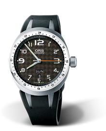 TT3 Day Date, 41mm, Brown, Rubber Strap, Stainless steel crown, Multi-piece titanium case, polished steel hours scale top ring