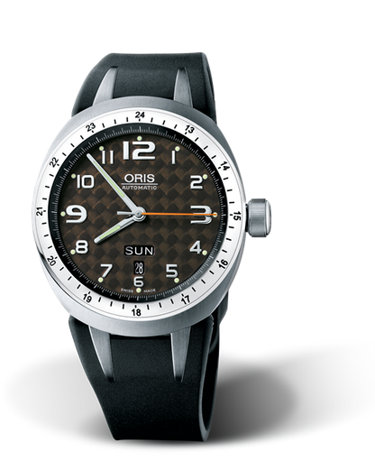 TT3 Day Date, 41mm, Brown, Rubber Strap, Stainless steel crown, Multi-piece titanium case, polished steel hours scale top ring