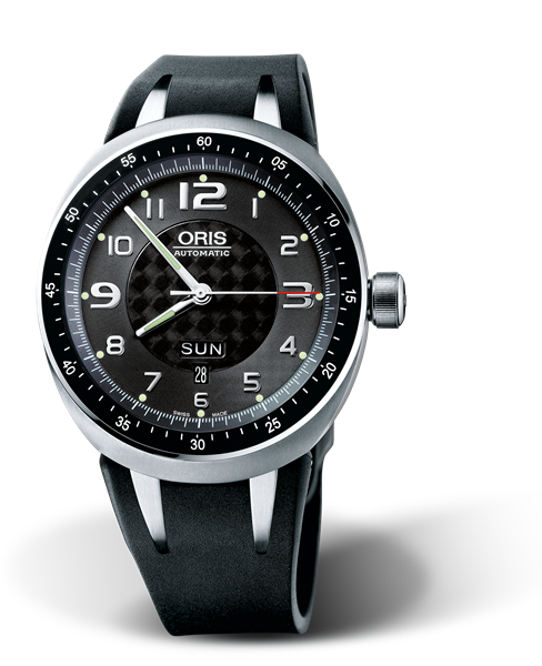 TT3 Day Date, 43.50mm, Black, Rubber Strap, Stainless steel crown, Multi-piece titanium case, minutes scale top ring