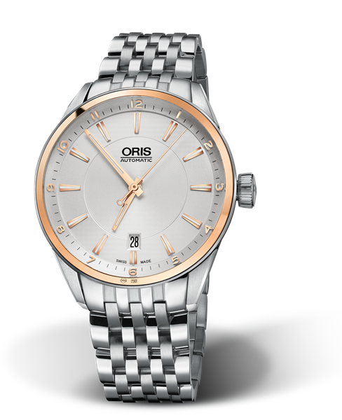 Artix Date, 39mm, Grey, Stainless steel Strap, Stainless steel crown, Multi-piece stainless steel case, 18K rose gold top ring