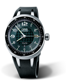 TT3 Day Date, 43.50mm, Green, Rubber Strap, Stainless steel crown, Multi-piece titanium case, minutes scale top ring