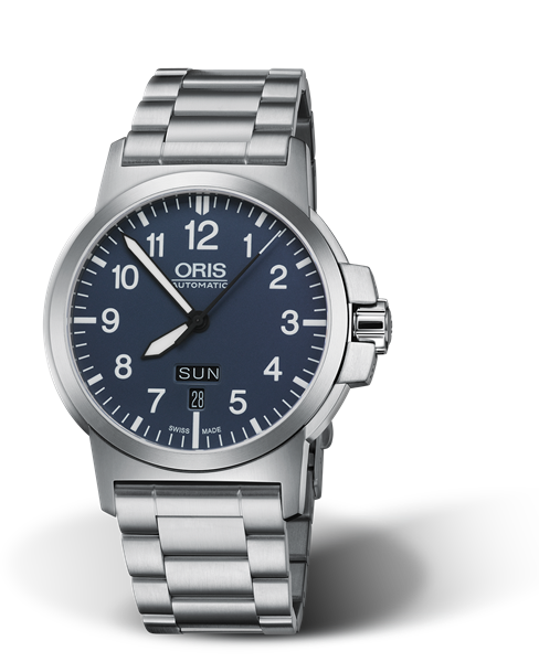 BC3 Advanced, Day Date, 42mm, Blue, Stainless steel Strap, Stainless steel screw-in security crown, Multi-piece stainless steel case