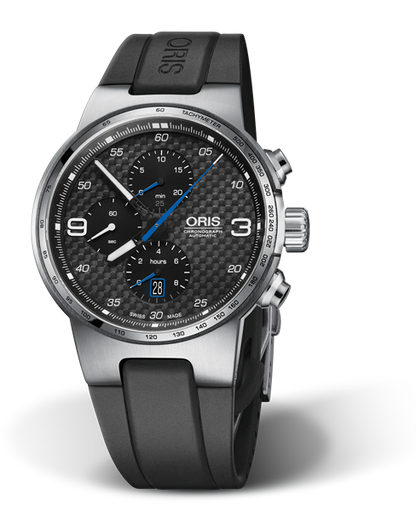 Williams Chronograph, 44mm, Black, Rubber Strap, Stainless steel crown and pushers, Multi-piece stainless steel case